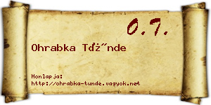 Ohrabka Tünde névjegykártya